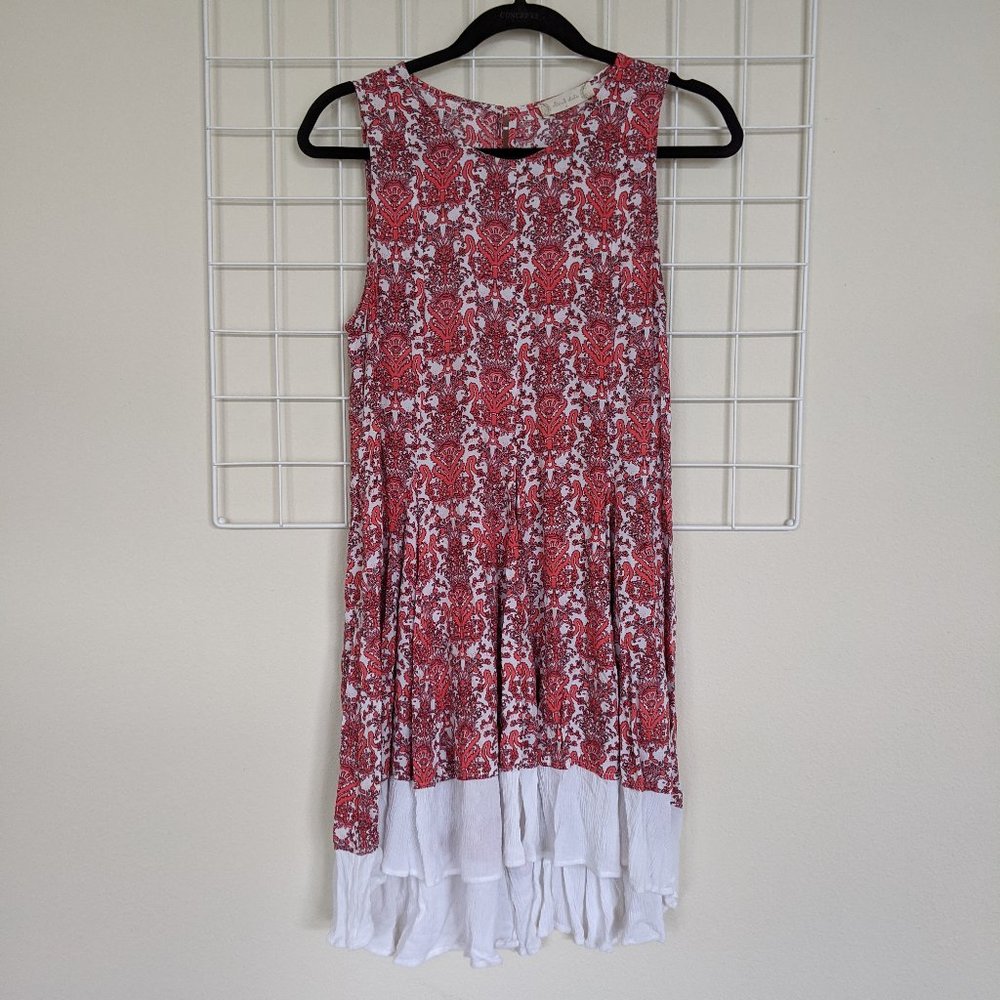 Altar'd State Red Brocade Patterned Dress